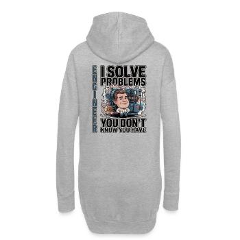 Ingenieur – Für leichte Hintergründe - Hoodie-Kleid - Grau meliert - Hinten