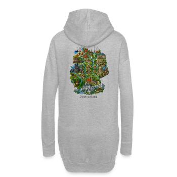 Deutschland Illustration mit Wahrzeichen - Hoodie-Kleid - Grau meliert - Hinten