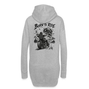 Born to Ride: Ride to Live Chopper Biker - Hoodie-Kleid - Grau meliert - Hinten
