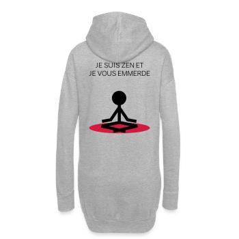 je suis zen et je vous emmerde - Sweat-shirt à capuche long Femme - gris chiné - Dos