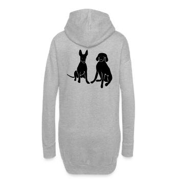 Chiens - Sweat-shirt à capuche long Femme - gris chiné - Dos