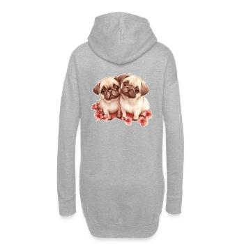 Mops - Hoodie-Kleid - Grau meliert - Hinten