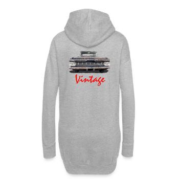 Vintage Car red - Hoodie-Kleid - Grau meliert - Hinten