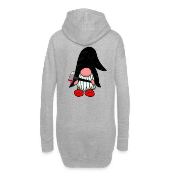 Gnome de jardin Gnome d’horreur Gnome Monstre fantastique Père Noël - Sweat-shirt à capuche long Femme - gris chiné - Dos
