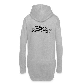 Vintage FISCH SCHWARM - Hoodie-Kleid - Grau meliert - Hinten