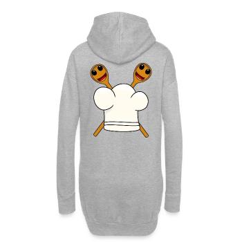 Chef chapeau cuillère en bois - Sweat-shirt à capuche long Femme - gris chiné - Dos