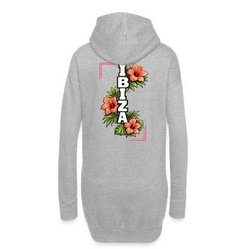 Ambiances d’été d’Hibiscus d’Ibiza Flore tropicale - Sweat-shirt à capuche long Femme - gris chiné - Dos