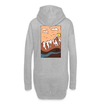Mountain Landscape Sunset - Hoodie Dress - heather grey - Back