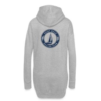 Saint Malo Segelboot und Knoten - Hoodie-Kleid - Grau meliert - Hinten