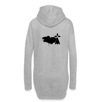Schwarze Bretagne und Hermelin - Hoodie-Kleid - Grau meliert - Hinten