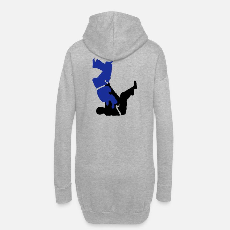 Judo - Hoodie-Kleid - Grau meliert