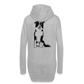 Border Collie / Chien Design Idée cadeau - Sweat-shirt à capuche long Femme - gris chiné - Dos