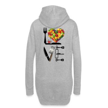Cœur de fruit : Amour de cuisine en couleur - Sweat-shirt à capuche long Femme - gris chiné - Dos