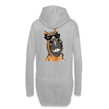 Meme Pferd Pferde Brille Sonnenbrille - Hoodie-Kleid - Grau meliert - Hinten