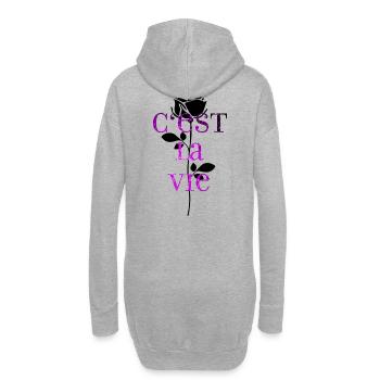 C'est La Vie mood vibe - Hoodie-Kleid - Grau meliert - Hinten