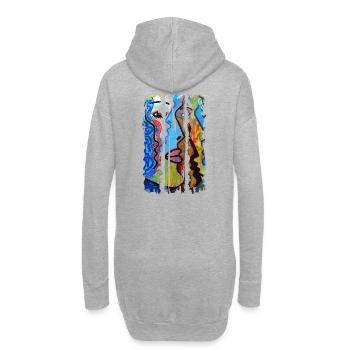 Graffiti - Hoodie-Kleid - Grau meliert - Hinten