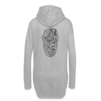 "Egg" (grau) - Hoodie-Kleid - Grau meliert - Hinten