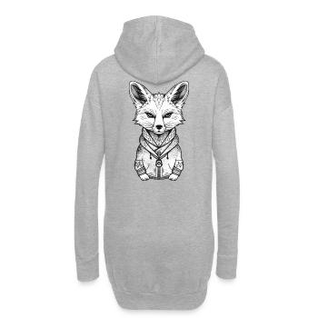 Fuchs mit Hoodie Illustration - Hoodie-Kleid - Grau meliert - Hinten