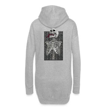 Skelett Motor Herz - Hoodie-Kleid - Grau meliert - Hinten