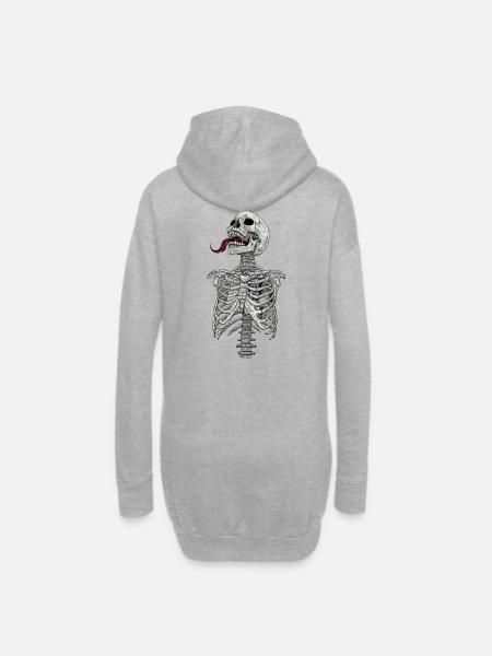 Skelett Motor Herz ohne Hintergrund - Hoodie-Kleid - Grau meliert