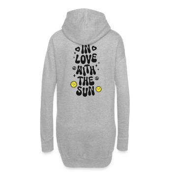 Amoureux du soleil Spruch Trendy Retro Peace - Sweat-shirt à capuche long Femme - gris chiné - Dos