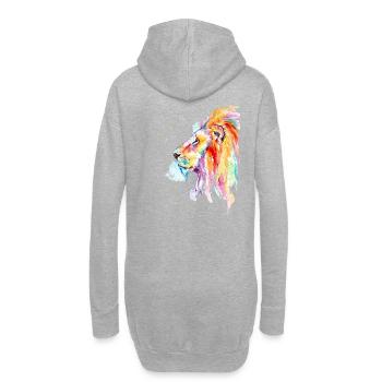 Bunter Aquarell Löwe - Hoodie-Kleid - Grau meliert - Hinten