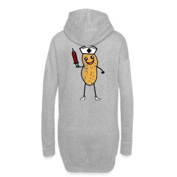 Erdnuss Spritze Blut Krankenschwester Berufe Job - Hoodie-Kleid - Grau meliert - Hinten