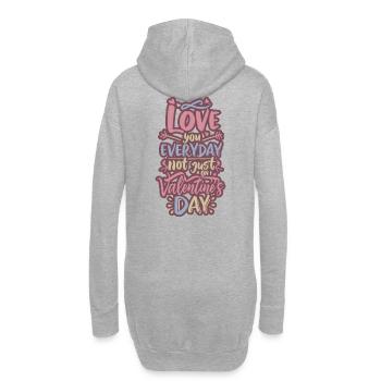 Amour Quotidien Pas Saint-Valentin - Sweat-shirt à capuche long Femme - gris chiné - Dos