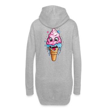 Verspieltes Eistopping-Motiv für Kinder - Hoodie-Kleid - Grau meliert - Hinten