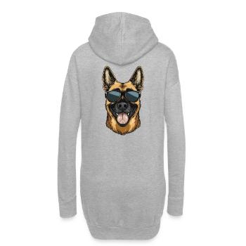 Berger belge malinois avec lunettes de soleil - Sweat-shirt à capuche long Femme - gris chiné - Dos