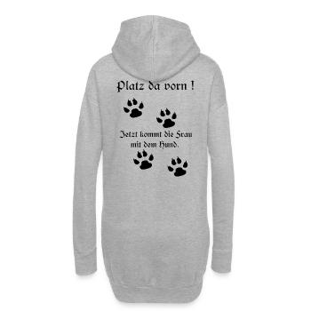 Chiens dictons, femme, maîtresse, patte, propriétaire de chien, chien - Sweat-shirt à capuche long Femme - gris chiné - Dos