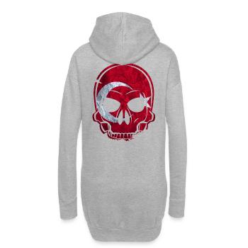 MMJ Turquie Drapeau - Sweat-shirt à capuche long Femme - gris chiné - Dos