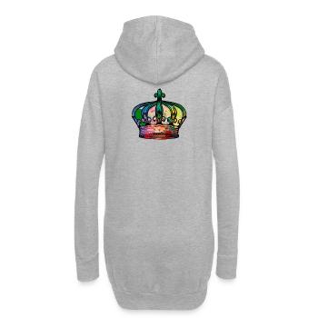 Krone in bunt - Hoodie-Kleid - Grau meliert - Hinten