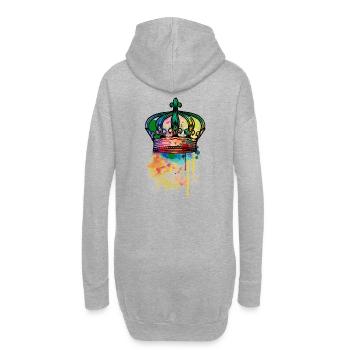 Couronne colorée - Sweat-shirt à capuche long Femme - gris chiné - Dos