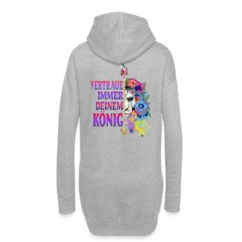 Löwin Pärchen Design! - Hoodie-Kleid - Grau meliert - Hinten