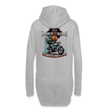 Born to Ride: Kürbis Kopf Motorrad Halloween - Hoodie-Kleid - Grau meliert - Hinten