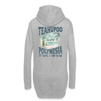 Teahupoo Polynesien Tahiti - Hoodie-Kleid - Grau meliert - Hinten