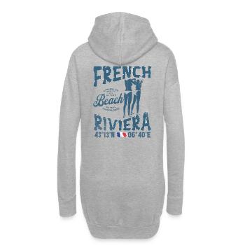 Stranddesign, Côte d'Azur, sommerliche Atmosphäre - Hoodie-Kleid - Grau meliert - Hinten