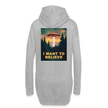 Mashroom X "I Want to Believe" - Hoodie-Kleid - Grau meliert - Hinten