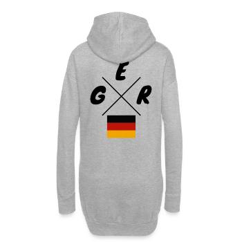 Deutsche Flaggen GER Schriftzug - Hoodie-Kleid - Grau meliert - Hinten
