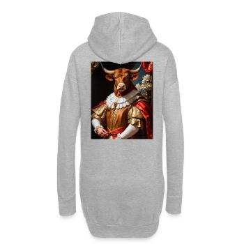 Majestätischer Stier – König des Barocks - Hoodie-Kleid - Grau meliert - Hinten