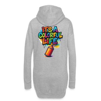 Colorful Life Graffiti Spray - Hoodie-Kleid - Grau meliert - Hinten