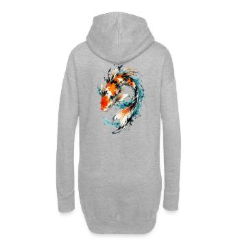 Éclaboussure de carpes koi aquarelle - Sweat-shirt à capuche long Femme - gris chiné - Dos