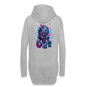 Neon Cyber Foo Dog Wächter - Hoodie-Kleid - Grau meliert - Hinten