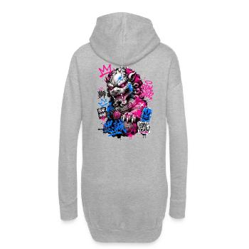 Graffiti Foo Dog Street Guardian - Hoodie-Kleid - Grau meliert - Hinten