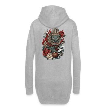Foo Dog Blossom Guardian - Hoodie-Kleid - Grau meliert - Hinten
