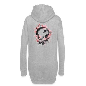 Sakura Dragon Ink Circle - Hoodie-Kleid - Grau meliert - Hinten