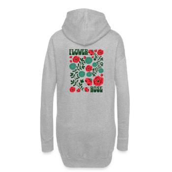 Rose fleurie - Sweat-shirt à capuche long Femme - gris chiné - Dos