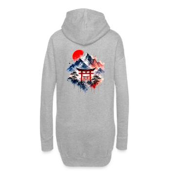 Lever du soleil du Japon Torii Mountain - Sweat-shirt à capuche long Femme - gris chiné - Dos