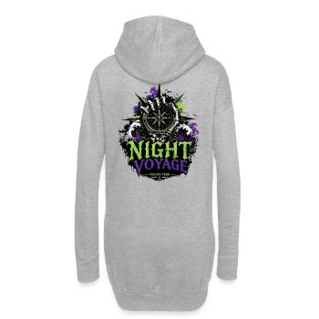 Boussole de voyage nocturne | Voiles de Yarn par Cap’nKush - Sweat-shirt à capuche long Femme - gris chiné - Dos